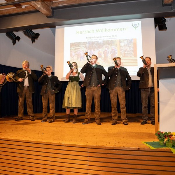 Die Jagdhornbläser der Jägervereinigung Münsingen